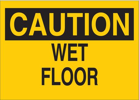 BRADY Caution Sign, 7" H, 10" W, Polyester, Rectangle, English, 85099 85099