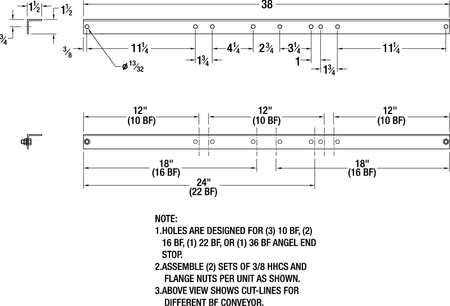 Ashland Conveyor Universal Angle End Stop, 36BF UNIVERSAL STOP 36BF