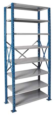 HALLOWELL Metal Shelving Unit, 18"D x 48"W x 123"H, 8 Shelves, Steel H5713-1810PB
