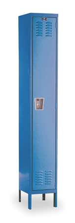 HALLOWELL Wardrobe Locker, 12 in W, 15 in D, 78 in H, (1) Tier, (1) Wide, Marine Blue U1258-1A-MB