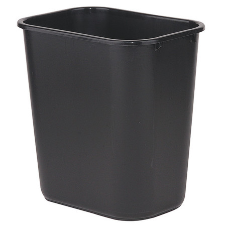 Rubbermaid Commercial Rectangular Wastebasket, 7 gal, LLDPE, Open Top, Plastic, Black FG295600BLA