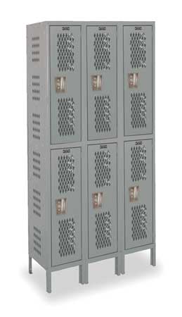 HALLOWELL Wardrobe Locker, 36 in W, 18 in D, 78 in H, (2) Tier, (3) Wide, Dark Gray U3288-2HV-A-HG