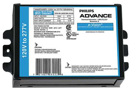ADVANCE PHILIPS ADVANCE 100 W, 1 Lamp HID Ballast IMH-100-D-BLS