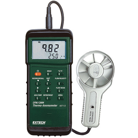 EXTECH Anemometer, 100 to 6890 fpm, NIST 407113-NIST