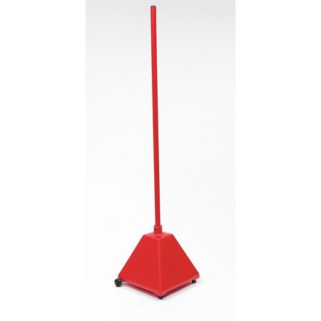 Zoro Select Sign Base, HDPE, Red BPB-RD-96-RD W/ WHEELS
