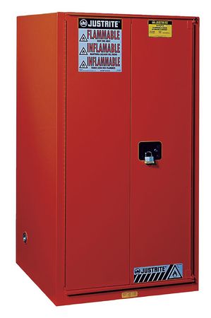 Justrite Paints and Inks Cabinet, 60 gal., Red 896001