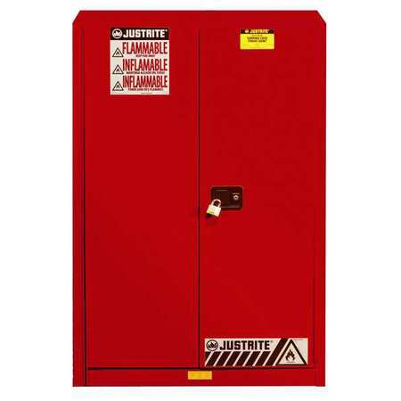 JUSTRITE Sure-Grip EX Paints and Inks Cabinet, 45 gal., Red 894521