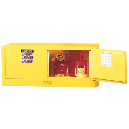 JUSTRITE Sure-Grip EX Flammable Safety Cabinet, 12 Gal., Yellow 891320