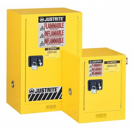 JUSTRITE Flammable Safety Cabinet, 12 gal., Gray, Safety Cabinet Type: Standard 891203