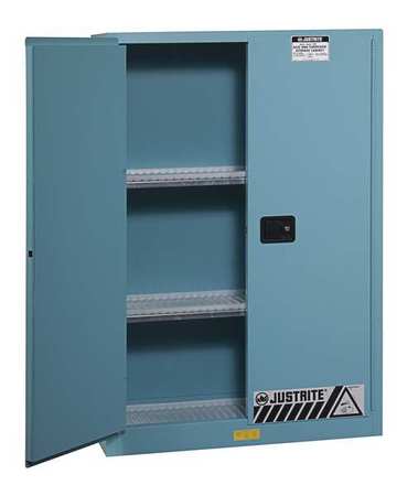 JUSTRITE Corrosive Safety Cabinet, 45 gal., Blue 894502