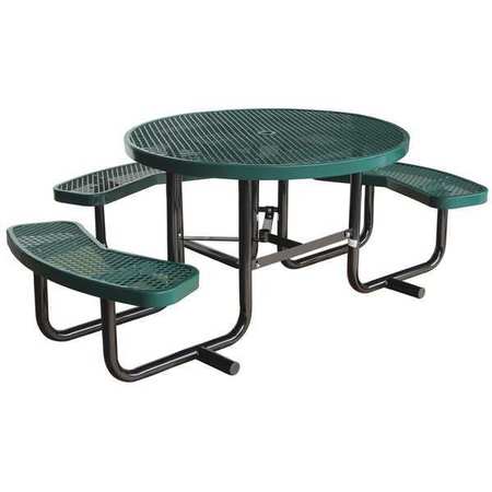 ZORO SELECT Picnic Table, 81" W x63-1/2" D, Green 4HUP9