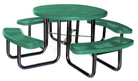 Zoro Select Picnic Table, 46" Dia., Green 4HUP7