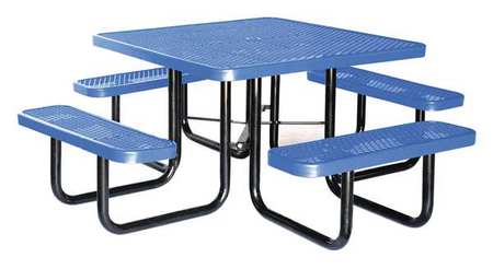 ZORO SELECT Picnic Table, 80" W x80" D, Blue 4HUR1