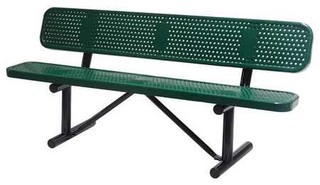 ZORO SELECT Outdoor Bench, 72 in. L, 31 in. H, GRN 4HUU3