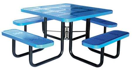 ZORO SELECT Picnic Table, 80" W x80" D, Blue 4HUV1