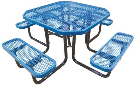 Zoro Select Picnic Table, 80" W x80" D, Blue 4HUV5