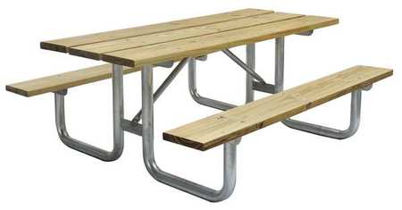 Zoro Select Picnic Table, 72 in W, 58 in D, Woodtone 4HUW8