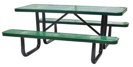 ZORO SELECT Picnic Table, 72" W x62" D, Green 4HUW1