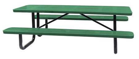 ZORO SELECT Picnic Table, 96" W x62" D, Green 4HUW3