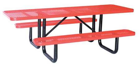 ZORO SELECT Picnic Table, W x96" D, Red 4HUX4