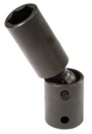 PROTO 1/2 in Drive Flex Impact Socket, Metric, black oxide, 2 5/8 in L J74415MP