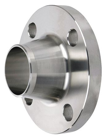 Zoro Select 4" Welded SS Weld Neck Flange Sch 40 4381004660