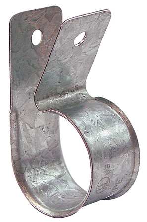 Zoro Select Galvanized Steel Single Hole Wrap Strap, 1-1/2" Pipe Size 0500381066
