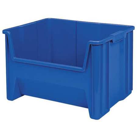 Akro-Mils 75 lb Hang & Stack Storage Bin, Plastic, 16 1/2 in W, 12 1/2 in H, 17 1/2 in L, Blue 13018BLUE