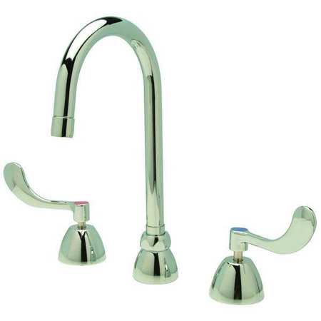 ZURN Wristblade Handle 8" Mount, 3 Hole Gooseneck Kitchen/Bathroom Faucet, Polished chrome Z831B4-XL