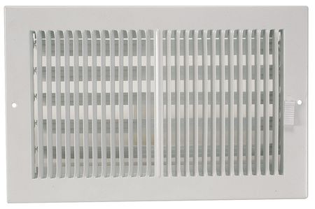 Zoro Select Sidewall/Ceiling Register, 5.25 X 13.25, White, Steel 4JRN7