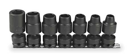PROTO 1/2" Drive Deep Universal Impact Socket Set SAE 7 Pieces 7/16 in to 13/16 in , Black Oxide J74142