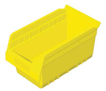 AKRO-MILS 20 lb Hang & Stack Storage Bin, Industrial Grade Polymer, Yellow 30090YELLO