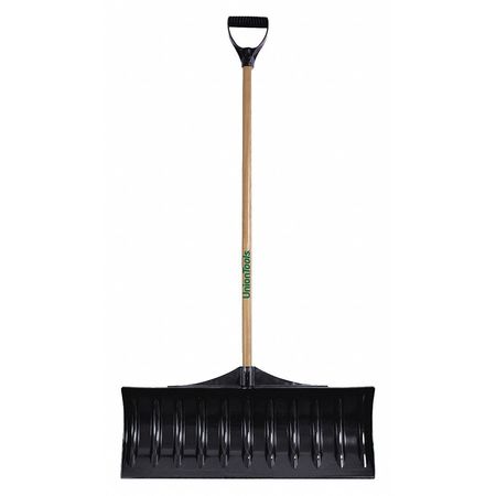 Union Tools 30 in W Snow Shovel with 42 in L Handle, Poly/Wood, D Grip Handle 1628600GR