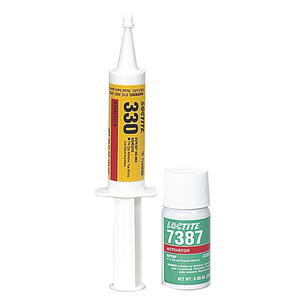 LOCTITE Acrylic Adhesive, 25 ml, Syringe, Yellow, AA330 1690727