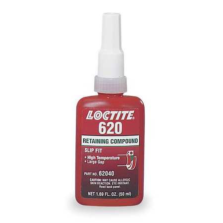 Loctite High Remperature Resistant Retaining Compound 620, 1.7 fl oz, Bottle, Green 135514
