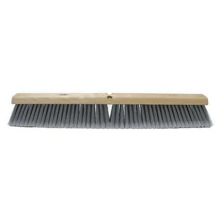 Tough Guy 18 in Sweep Face Broom Head, Soft, Synthetic, Gray 4KNA4