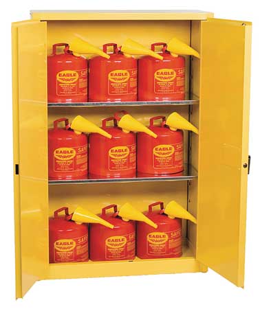EAGLE MFG Flammable Safety Cabinet, 45 gal., Yellow 1947XSC9