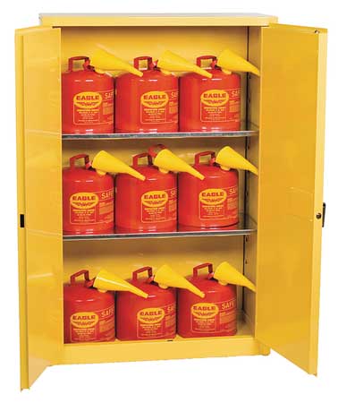 Eagle Mfg Flammable Safety Cabinet, 45 gal., Yellow 1947XSC9