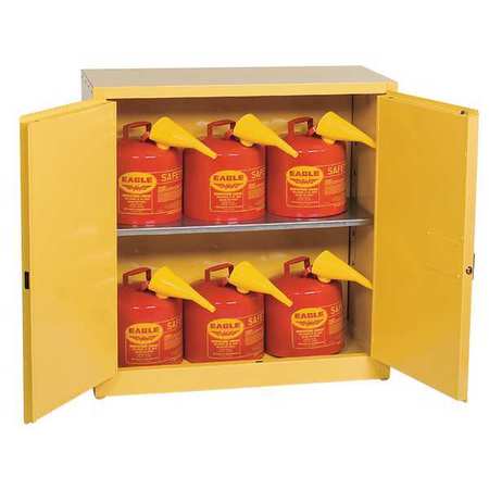 Eagle Mfg Flammable Safety Cabinet, 30 gal., Yellow 1932XSC6