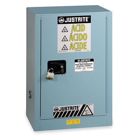JUSTRITE Corrosive Safety Cabinet, 12 gal., Blue 891222