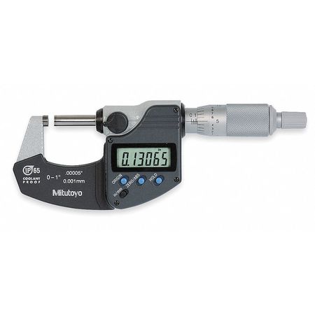 Mitutoyo Digital Micrometer, 0 to 1", Ratchet 293-340-30