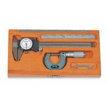Mitutoyo Precision Measuring Kit, Digital, Ratchet 64PKA076B