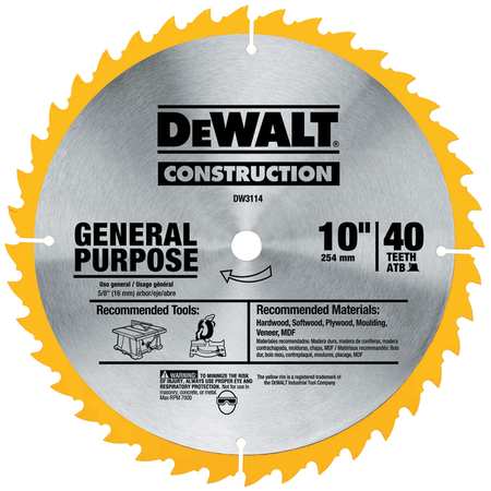 Dewalt 10" Construction Miter/Table Saw Blades DW3114