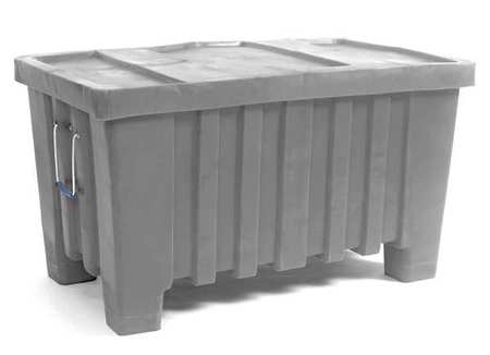 MYTON INDUSTRIES Gray Ribbed Wall Container, Plastic, 8.7 cu ft Volume Capacity 4LMD2