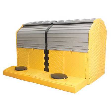 ULTRATECH Covered Twin IBC Containment Unit, 280 gal Spill Capacity, Polyethylene 1165