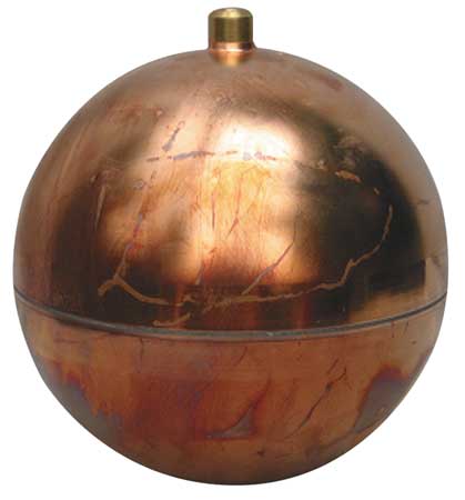 NAUGATUCK Float Ball, Round, Copper, 5 In GRC5023RC