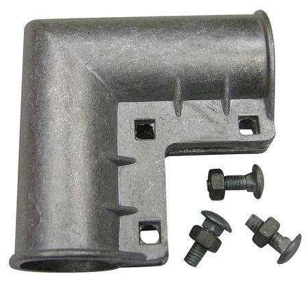 Zoro Select Gate Elbow, Aluminum, Fits 1-3/8 In. Dia. 4LVH1