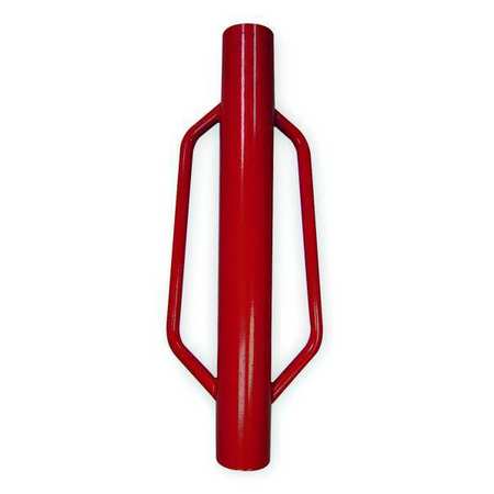 Zoro Select Fence Post Driver, 17.5 lb Wt, 24 in H, 2 3/4 in ID Steel Tube, Red 4LVN8