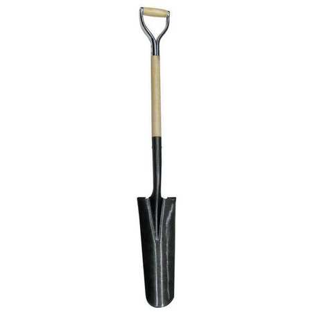 WESTWARD 14 ga Drain Spade Shovel, Steel Blade, 30 in L Natural Wood Handle 4LVR8