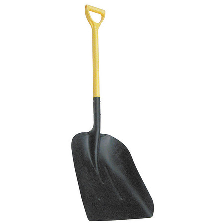 Westward #12 16 ga Not Applicable Scoop Shovel, Steel Blade, 27 in L Yellow Fiberglass Handle 4LVR3